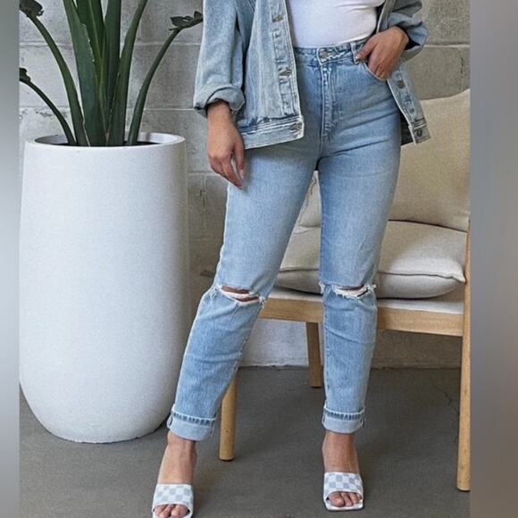 NWT Rolla’s Dusters high rise slim ripped knee jeans in Eco Erin Worn Wash - Picture 1 of 13